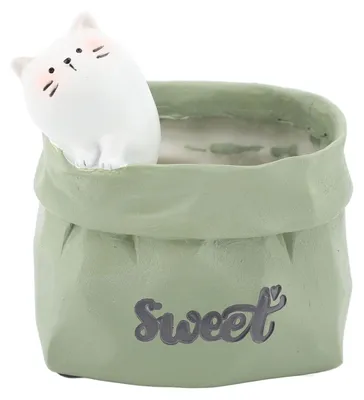 Produktbild von Stifthalter Katze aus Harz, 8,4 x 7,6 x 7,1 cm, für Büro und Schreibtisch