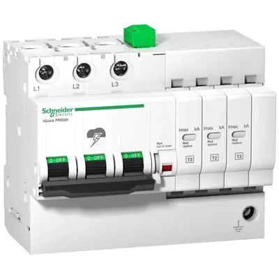 Produktbild von Schneider Electric Überspannungsabl. iQuick PRD20r, Steckb. Schutzmodule 3P, Imax 20kA A9L16296