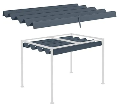 Obrázok produktu pre Náhradná strecha pre záhradný altánok s rozmermi 2,85 x 2 m, rozťahovateľná, jednoduchá montáž, polyester, tmavošedá,