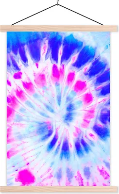 Produktbild von MuchoWow® Textilposter Krawattenfärbung - Spirale - Design 40x60 cm mit holzfarbenen Rahmen - Poster