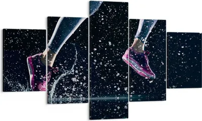 Produktbild von Bild auf Leinwand - Leinwandbild - Laufen Lifestyle Leichtathletik Schuhe - 125x70cm - Wand Bild - Wanddeko - Leinwanddruck - Bilder - Kunstdruck - Leinwand bilder - Wandkunst - EA125x70-2900