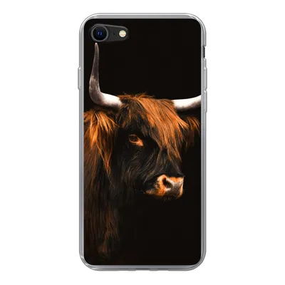 Produktbild von MuchoWow® Handyhülle Schutzhülle Hülle für iPhone 7 Schottischer Highlander - Vlies - Kuh Silikon Softcase Handy Hülle - Kartenhalter
