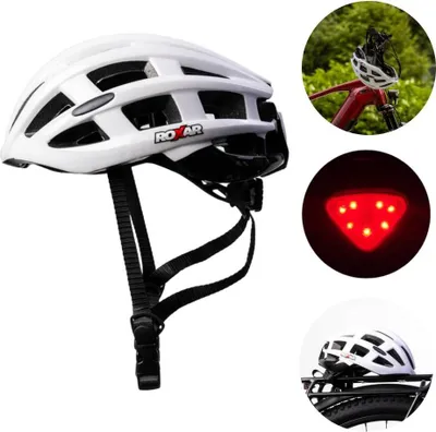 Image de ROXAR STREET casque vélo route / urbain blanc avec éclairage intégré L