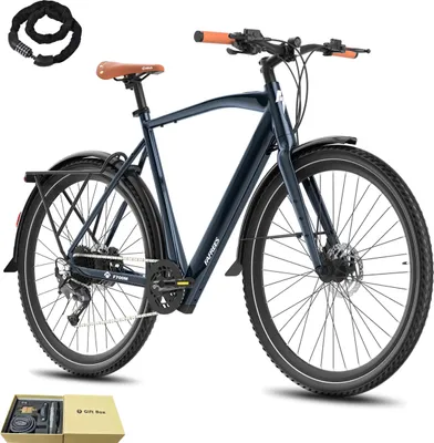 Produktbild von E-Bike MTB 28 Zoll 175 -210 cm Rostfreie Aluminiumlegierung bis zu 100 km Trekking E-Bike Wasserdicht IPX4 mit Shimano 9 Gang, Blau