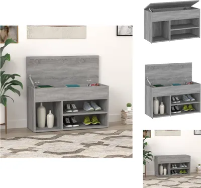 Produktbild von vidaXL Schuhbank Grau Sonoma 80x30x45 cm Holzwerkstoff -  Schuhregale & -schränke