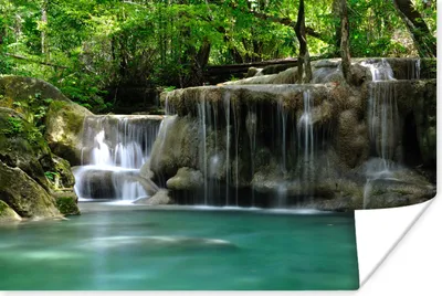 Produktbild von MuchoWow® Poster Mehrere kleine Wasserfälle im Erawan-Nationalpark in Thailand 60x40 cm - Schlafzimmerdekoration
