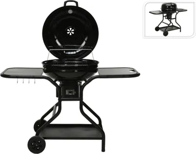 Obrázek produktu pro Gril Vaggan s odkládacími stolky, kov, 135x65x95 cm, černý