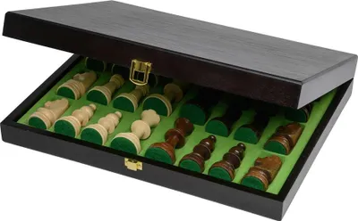 Produktbild von Philos Schachset Turnier schwarz mit Holzkiste für Schachfiguren