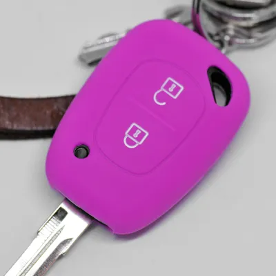 Produktbild von Auto Schlüssel Hülle Silikon Schutz Cover Pink kompatibel mit Renault Kangoo Trafic Master Primastar OPEL Movano Vivaro Nissan Interstar 2 Tasten Funk Fernbedienung