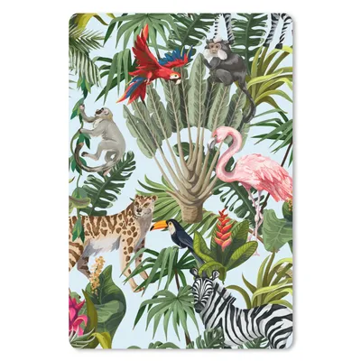 Produktbild von MuchoWow® Mauspad Mousepad Dschungel - Tiere - Mädchen - Kinder - Jungen - Flamingo - Papagei 18x27 cm - Mousepads - Maus Mat - Pad - Mausunterlage
