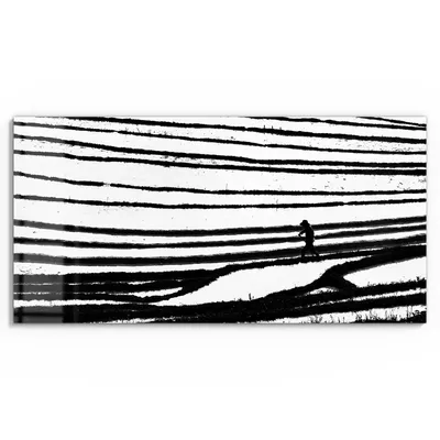 Produktbild von DEQORI Glasbild Echtglas 60x30 cm 'Geometrie der Natur' Wandbild Bild modern Deko