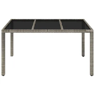 Produktbild von "2026 Aktion"Esstisch/Outdoor Tisch - Gartentisch - moderne Design - Balkontisch - mit Glasplatte Grau 150x90x75 cm Poly Rattan DEMöbel 8795430