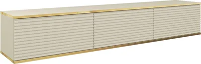 Produktbild von Selsey Mucalma - TV-Element mit geriffelten Fronten, hängend, Beige / Gold, 175 cm