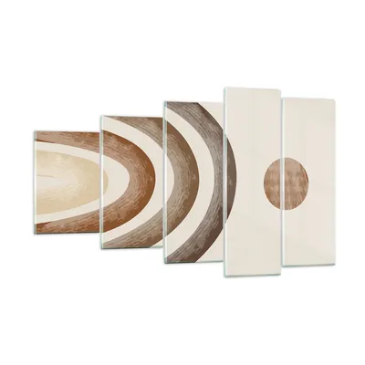 Produktbild von Bilder auf glas - 5 Teile - Stück geometrisch Boho - 100x60cm - Glasbilder - Wandbilder - Bilder - zum Aufhängen bereit - Wanddekoration aus Glas - Glas Bilder - Wandbild auf Glas - GEG100x60-4841