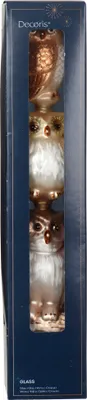 Produktbild von Christbaumspitze Glas Eulen 35cm Braun
