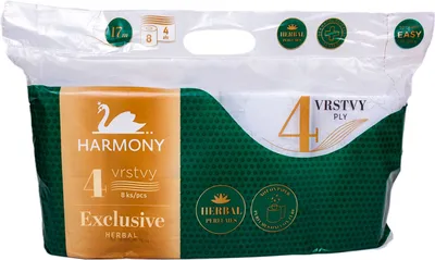 Obrázok produktu pre Toaletný papier 4-vrstvový HARMONY EXCLUSIVE HERBAL PARFUMES - 8ks 30361