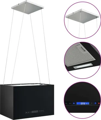 Produktbild von vidaXL Hängende Inselhaube Touch-Sensor LCD 55 cm Beschichteter Stahl