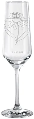 Produktbild von Mr. & Mrs. Panda Glas Hummel Blume - Transparent - Geschenk, Natur, Trinkglas, Biene, Sektglas graviert, Wespe, Lustige Sprüche, Champagnerglas, Hummeln, Sektflöte