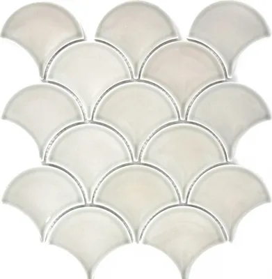 Produktbild von Mosaik Fliese Keramik grau Fächer steingrau glänzend MOS13-FS02_f | 10 Mosaikmatten