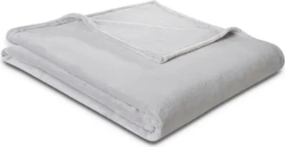 Produktbild von Biederlack Plaid mit Samtband-Einfassung Baumwolle Sense Farbe silber Größe 150 x 200