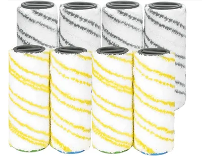Produktbild von 8 Stück Sillar Walzenset für Kärcher FC7 FC5 FC3 FC3D Elektrischer Bodenreiniger 2.055-007.0/2.055-006.0 (4x Gelb + 4x Grau)