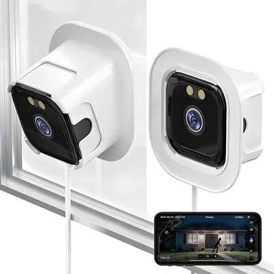 Immagine prodotto di Telecamera per finestra interna - 2K - Wi-Fi 2,4 GHz e 5 GHz - Visione notturna a colori - Nera