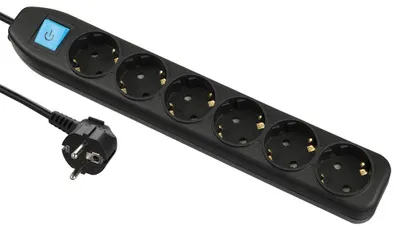 Immagine prodotto di Electraline 52612, ciabatta multipresa con 6 prese e interruttore on/off, cavo da 1,5 metri