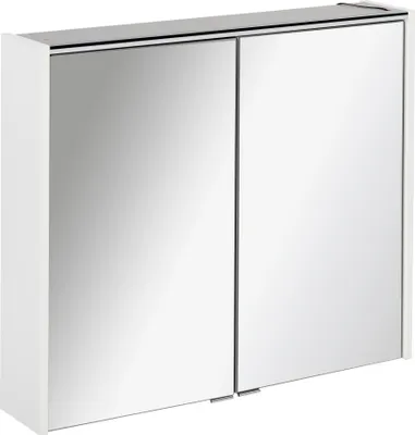 Produktbild von FACKELMANN LED Spiegelschrank DENVER / Badschrank mit gedämpften Scharnieren / Maße (B x H x T): ca. 80 x 68,5 x 16 cm / hochwertiger Schrank mit Spiegel und Beleuchtung fürs Bad / Korpus: Weiß