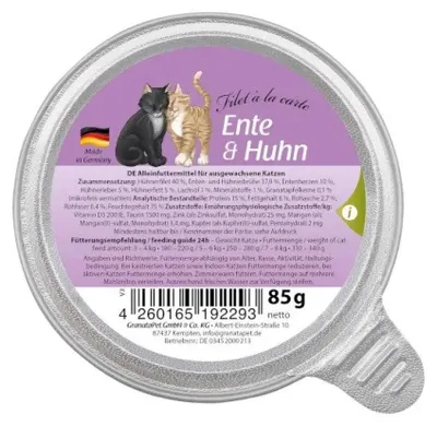 Obrázek produktu pro GranataPet 192293, Dospělý jedinec, Jakékoli plemeno, Kuřecí maso, Kachna, 85 g, Bez obilovin