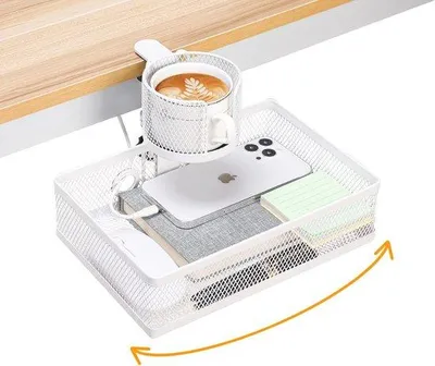 Produktbild von Famanu Büro-Organizer mit versteckter Schublade und Becherhalter - 360 Grad drehbar