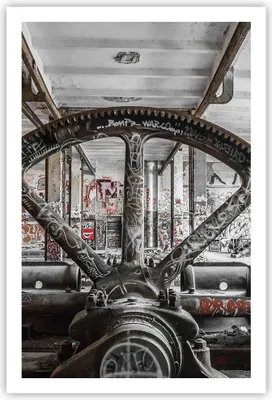 Produktbild von Poster - Poster ohne Rahmen - Maschine Industrie Graffiti - 61x91,5 cm - Wand Bild - Wanddeko - Wandbilder - Kunstposter - Wandposter - Bilder - Kunstdruck - Wanddekoration - Wandbild P2XPA61x91-4304