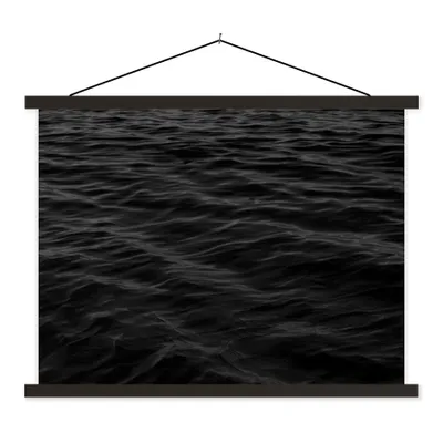 Produktbild von MuchoWow® Textilposter Wellen - Wasser - Schwarz - Weiß 40x30 cm mit schwarzem Rahmen - Dekorationen