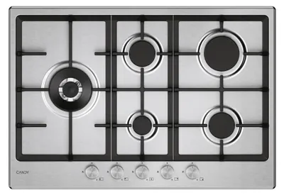 Image de Candy CHG7WL4WTX Table de cuisson encastrable en inox 74,5 cm de Gaz 5 zone(s)
