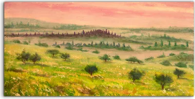 Produktbild von Coloray Acrylbild 100x50  Wandbild Acrylbilder Kunst Landschaft Toskana Berge