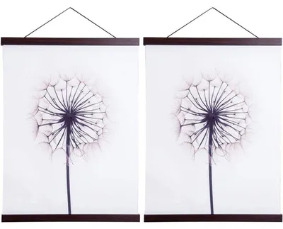 Productafbeelding van Magnetisch prikbord van hout, 40 cm, notenhout, set van 2