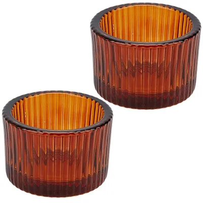 2 Glas-Votivkerzenhalter, 14 cm, für Teelichter & Dekoration