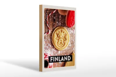 Produktbild von Holzschild Reise 20x30cm Finnland Plätzchen Weihnachten