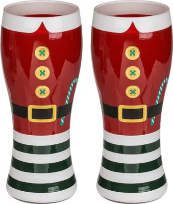 Produktbild von Santa-Kostüm Weihnachts-Bierglas im 2er Set