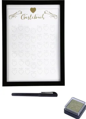Image de Cadre livre d'or avec tampon encreur Cadre photo mariage cadeau