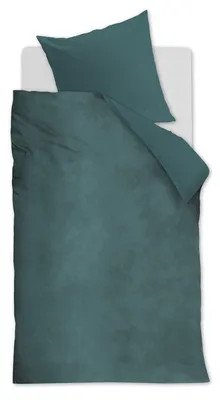 Produktbild von at Home Polyestersamt-Bettwäsche-Garnitur Tender Farbe Blue Green Größe 135x200