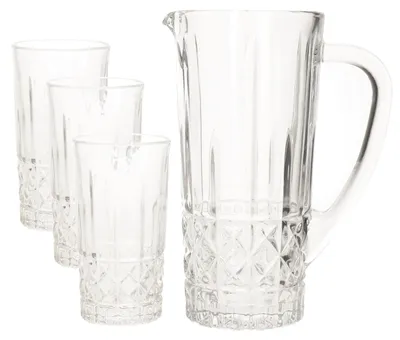 Produktbild von Vivalto Gieskanne/Karaffe - 1L - 6x Trinkglaser - Glas - 250 ml