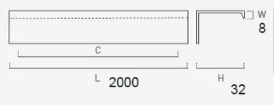 Image de Poignée de meuble profil 2000 mm aluminium anodisé lot de 12 piéces