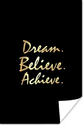 Produktbild von MuchoWow® Poster Zitat - Traum - Schwarz - Gold 40x60 cm - Plakate für die Wand - Poster Babyzimmer