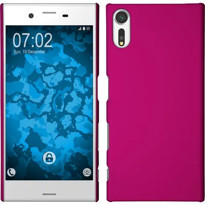 Produktbild von PhoneNatic Case kompatibel mit Sony Xperia XZs - Hülle pink gummiert Hard-case + 2 Schutzfolien