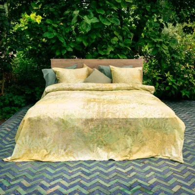 Produktbild von Kayori Satin-Bettwäsche-Garnitur Madee Farbe Grün Größe 155x220+80x80