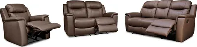 Produktbild von Ledergarnitur Relax 3+2+1 - Braun - EVASION