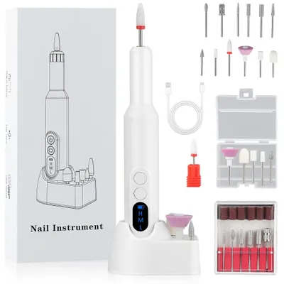 Zdjęcie produktu dla Frezarka Do Paznokci Bezprzewodowa Manicure Pedicure Duży Zestaw 12 Frezów