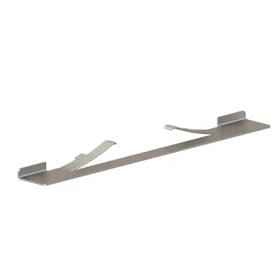 A metal positioning tool on a white background.