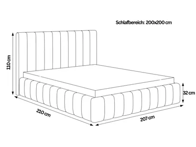 Obrázok produktu pre Besilio Möbel - Manželská posteľ 200x200 Tina Slim - Čalúnená posteľ, posteľ do spálne s lamelovým roštom a podnožou - Zamatová látka - Beige& Velluto 02