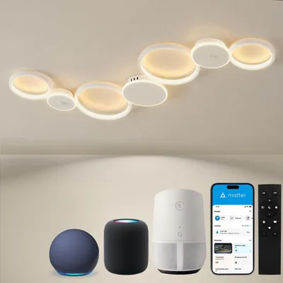 Produktbild von LED Deckenlampe Smart Home | Matter Alexa Google Home Apple HomeKit | 62W 5300lm dimmbar | Modernes Design Wohnzimmer Schlafzimmer